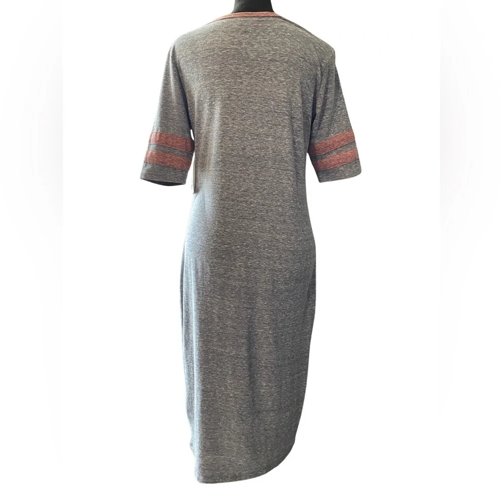 NWT LULAROE JULIA Light Blue Heathered Jersey T-shirt Dress Sz Small $45 - Picture 2 of 4